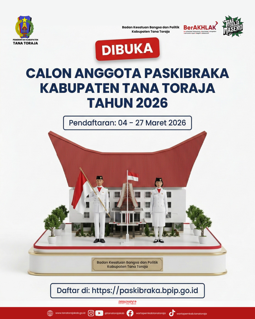 Pendaftaran Paskibraka Tana Toraja 2026