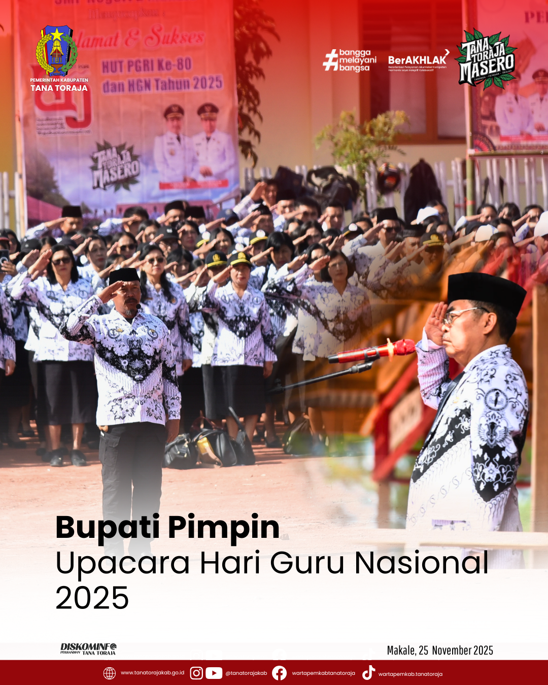 Bupati Pimpin Upacara Hari Guru Nasional 2025