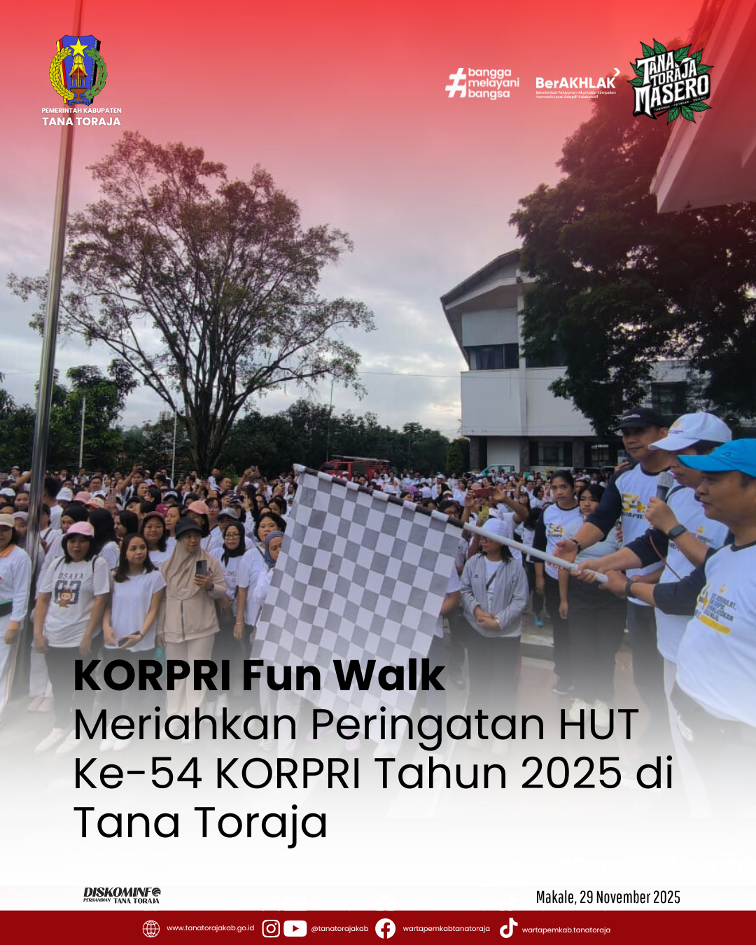 KORPRI Fun Walk Meriahkan Peringatan HUT Ke-54 KORPRI Tahun 2025 di Tana Toraja