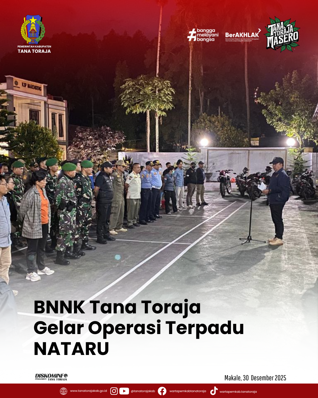 BNNK Tana Toraja Gelar Operasi Terpadu NATARU