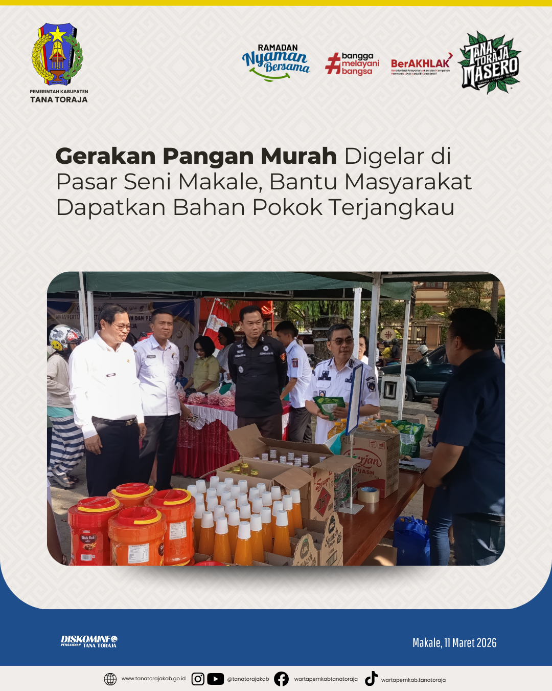 Gerakan Pangan Murah Digelar di Pasar Seni Makale, Bantu Masyarakat Dapatkan Bahan Pokok Terjangkau