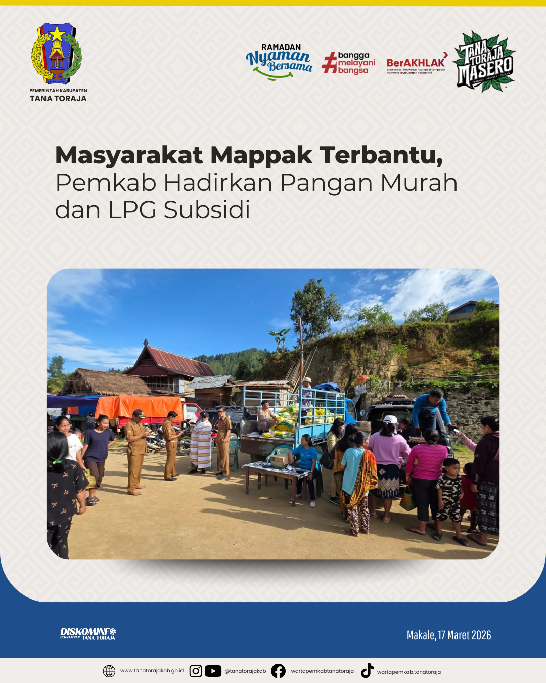 Masyarakat Mappak Terbantu, Pemkab Hadirkan Pangan Murah dan LPG Subsidi