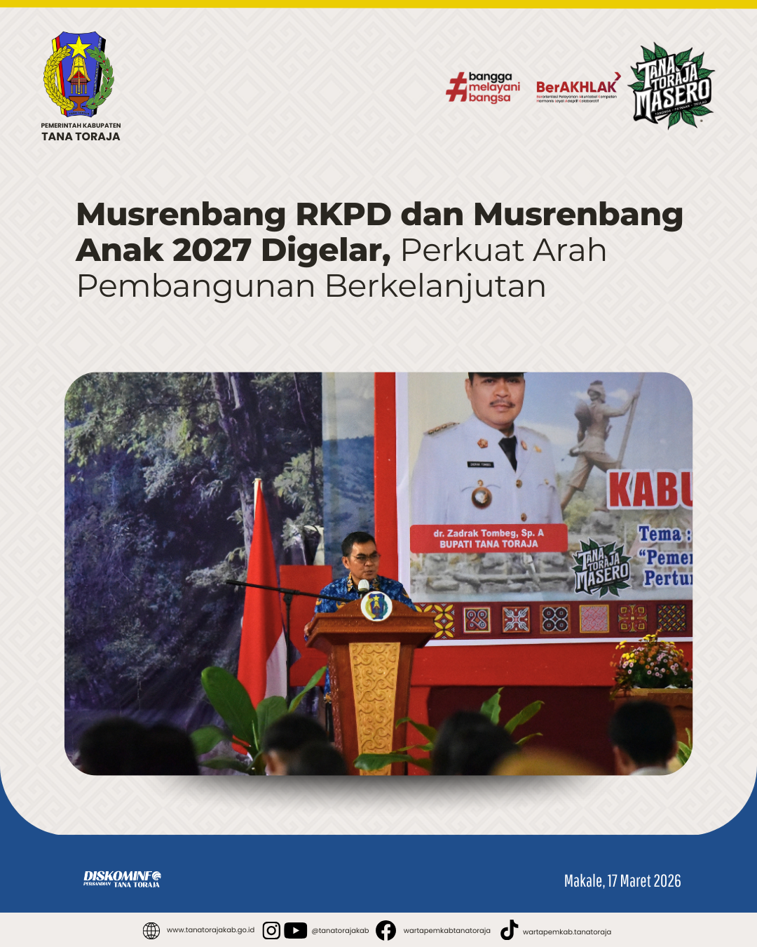 Musrenbang RKPD dan Musrenbang Anak 2027 Digelar, Perkuat Arah Pembangunan Berkelanjutan