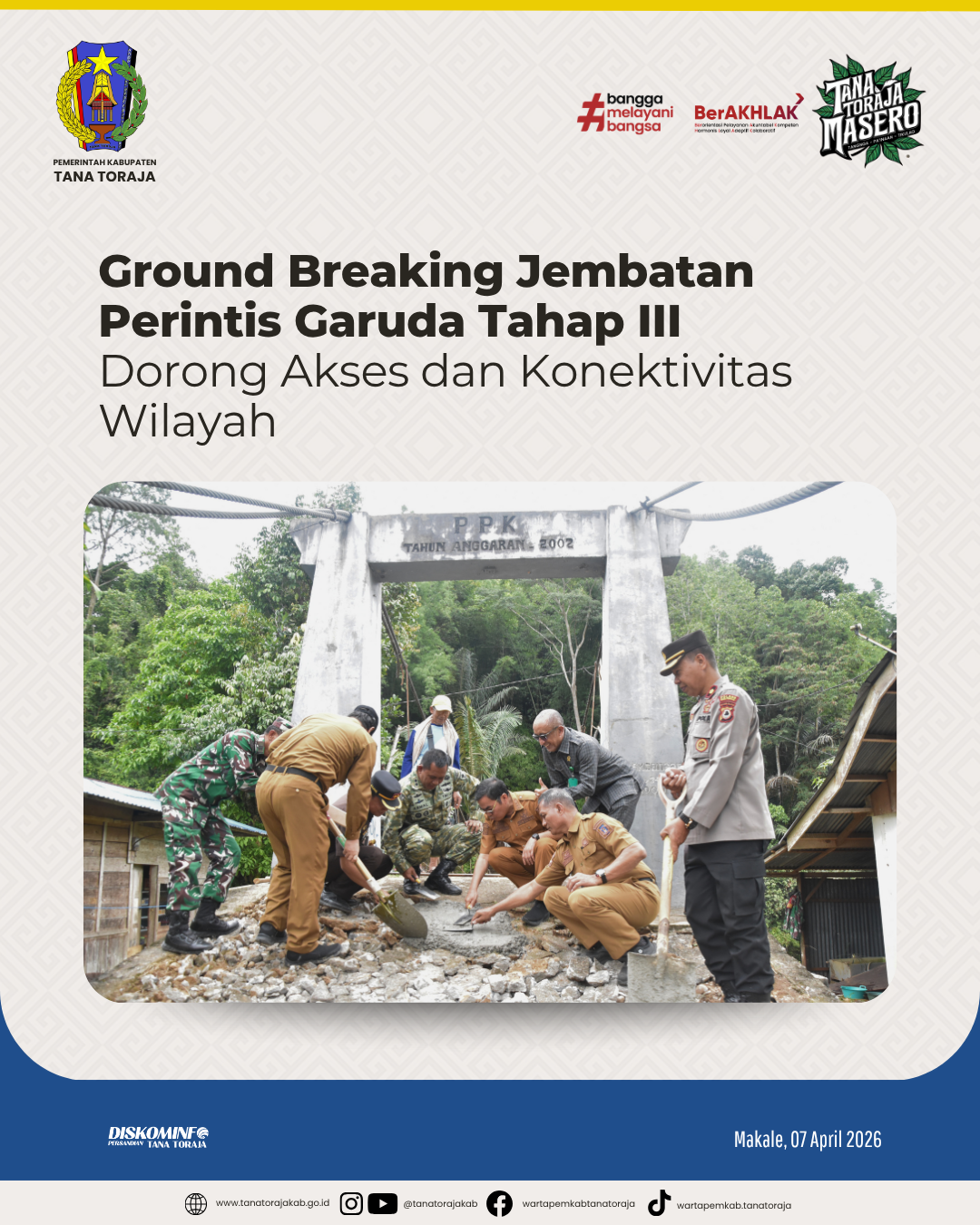 Ground Breaking Jembatan Perintis Garuda Tahap III Dorong Akses dan Konektivitas Wilayah