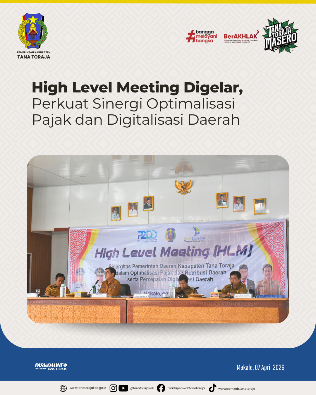 High Level Meeting Digelar, Perkuat Sinergi Optimalisasi Pajak dan Digitalisasi Daerah