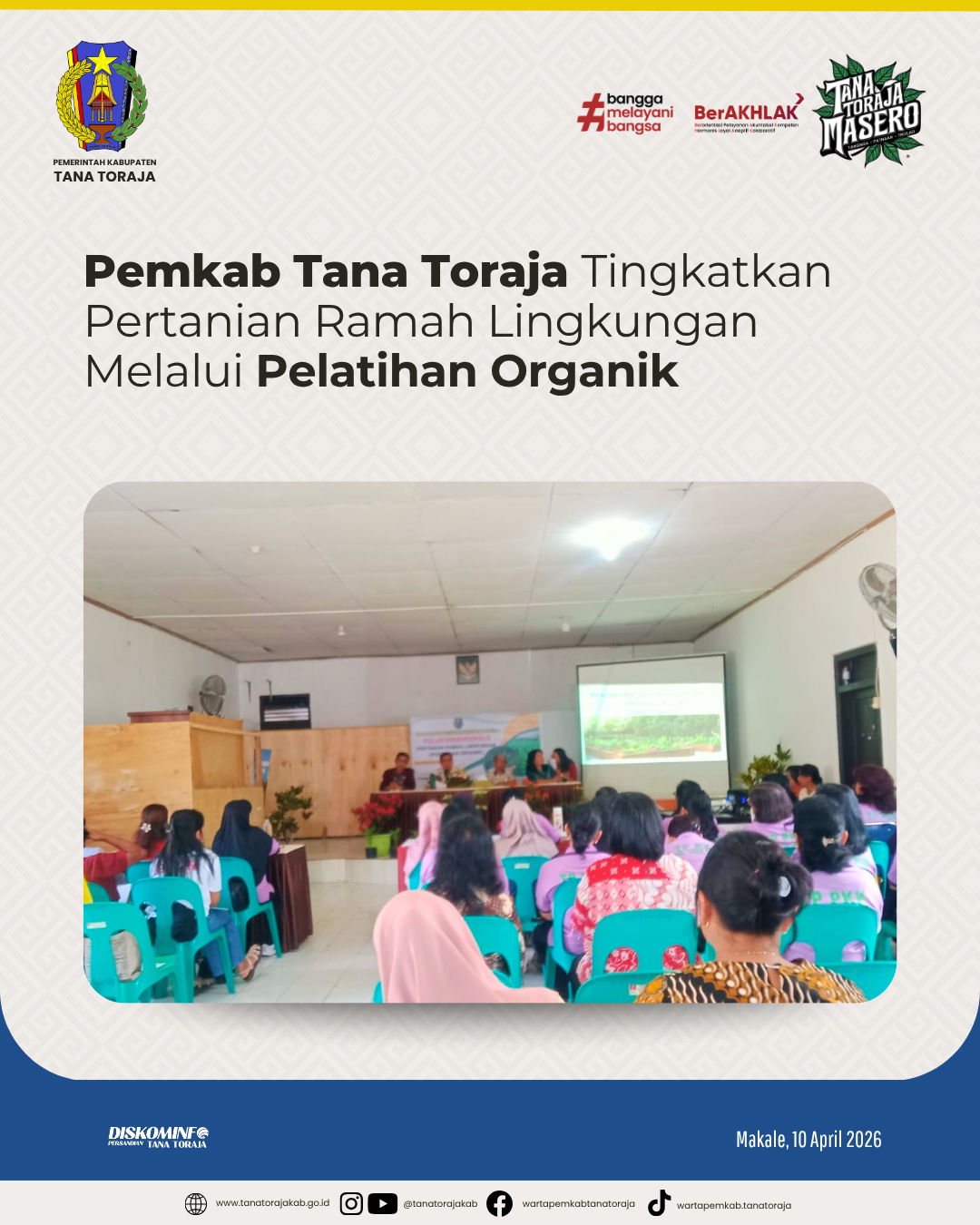 Pemkab Tana Toraja Tingkatkan Pertanian Ramah Lingkungan Melalui Pelatihan Organik