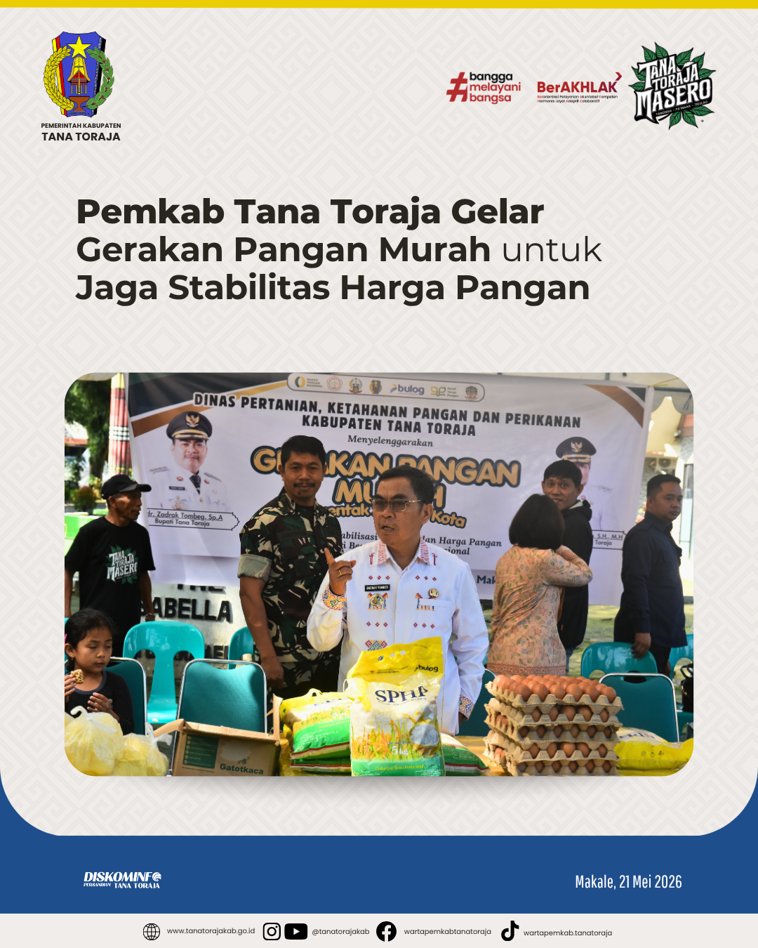 Pemkab Tana Toraja Gelar Gerakan Pangan Murah untuk Jaga Stabilitas Harga Pangan