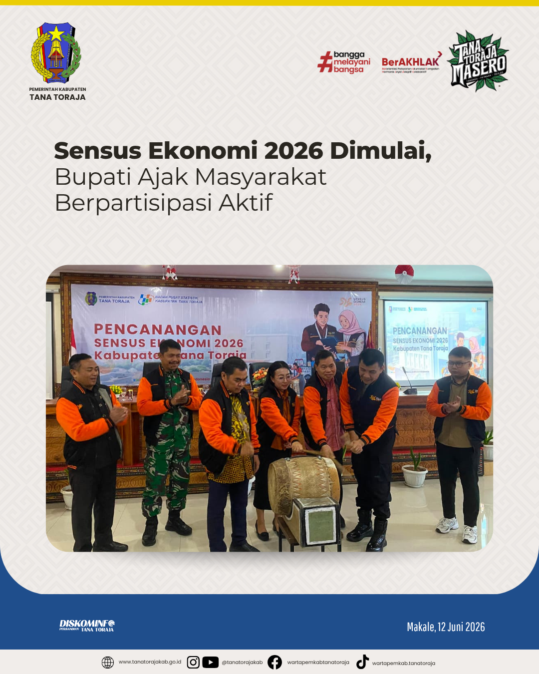 Sensus Ekonomi 2026 Dimulai, Bupati Ajak Masyarakat Berpartisipasi Aktif