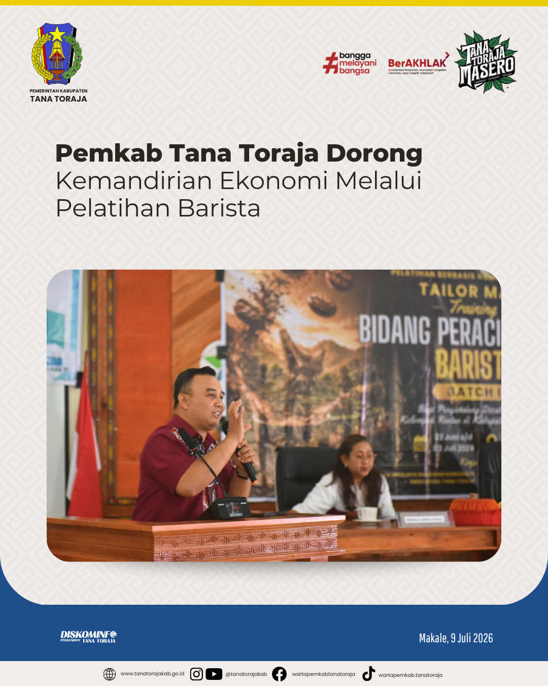 Pemkab Tana Toraja Dorong Kemandirian Ekonomi Melalui Pelatihan Barista