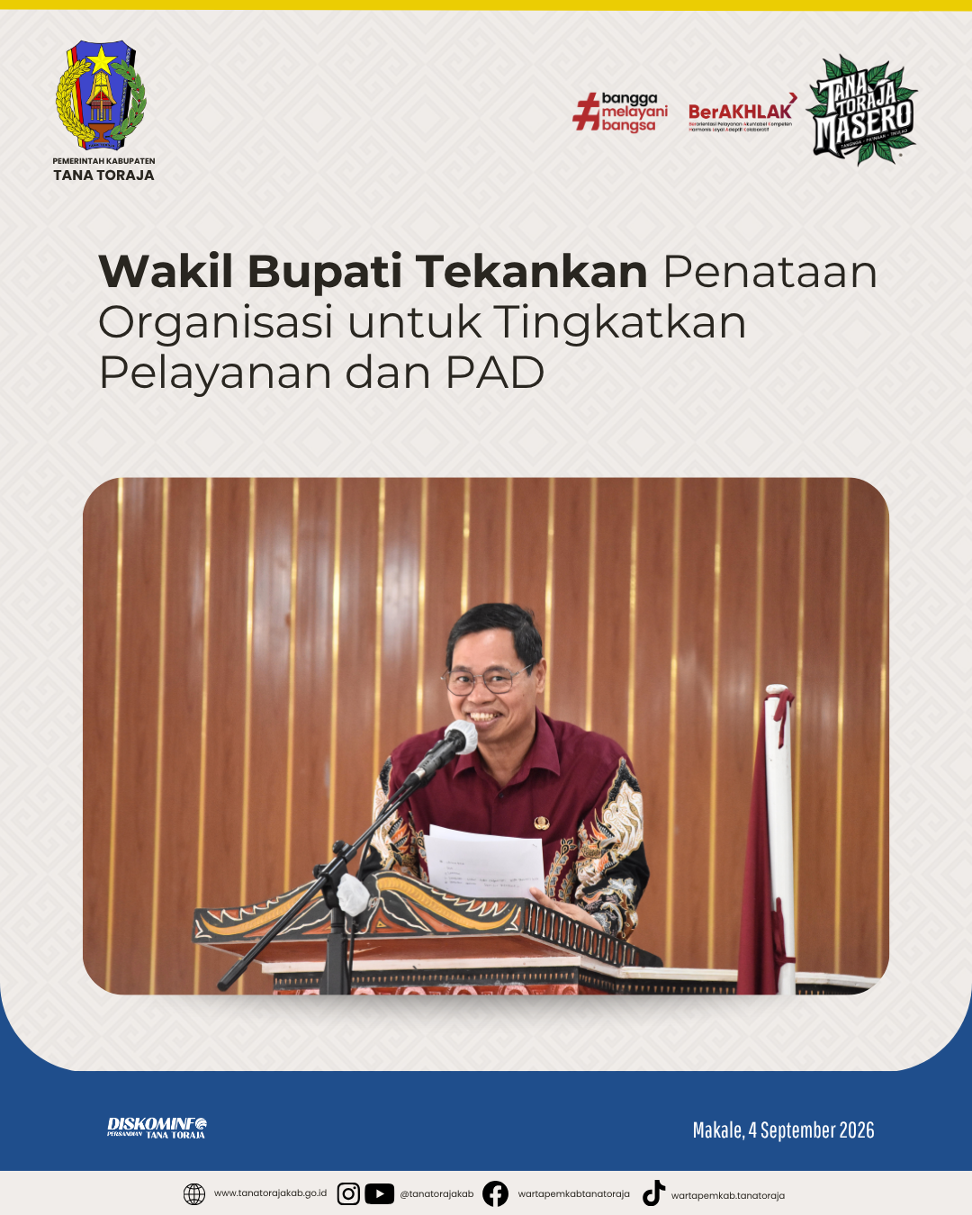 Wakil Bupati Tekankan Penataan Organisasi untuk Tingkatkan Pelayanan dan PAD