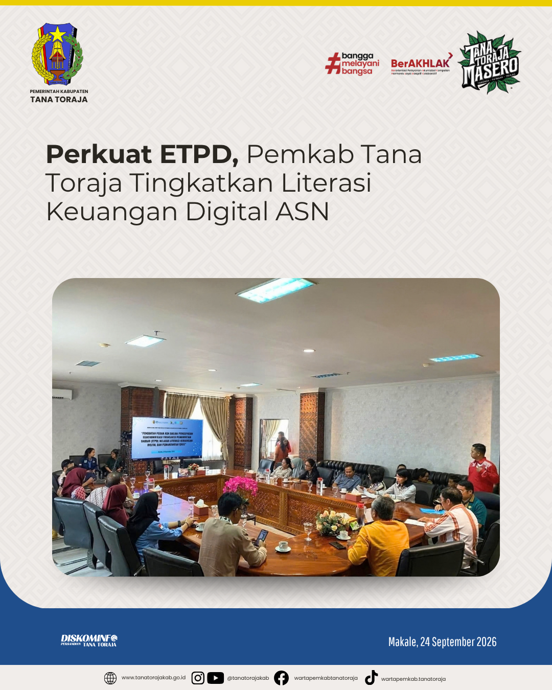 Perkuat ETPD, Pemkab Tana Toraja Tingkatkan Literasi Keuangan Digital ASN