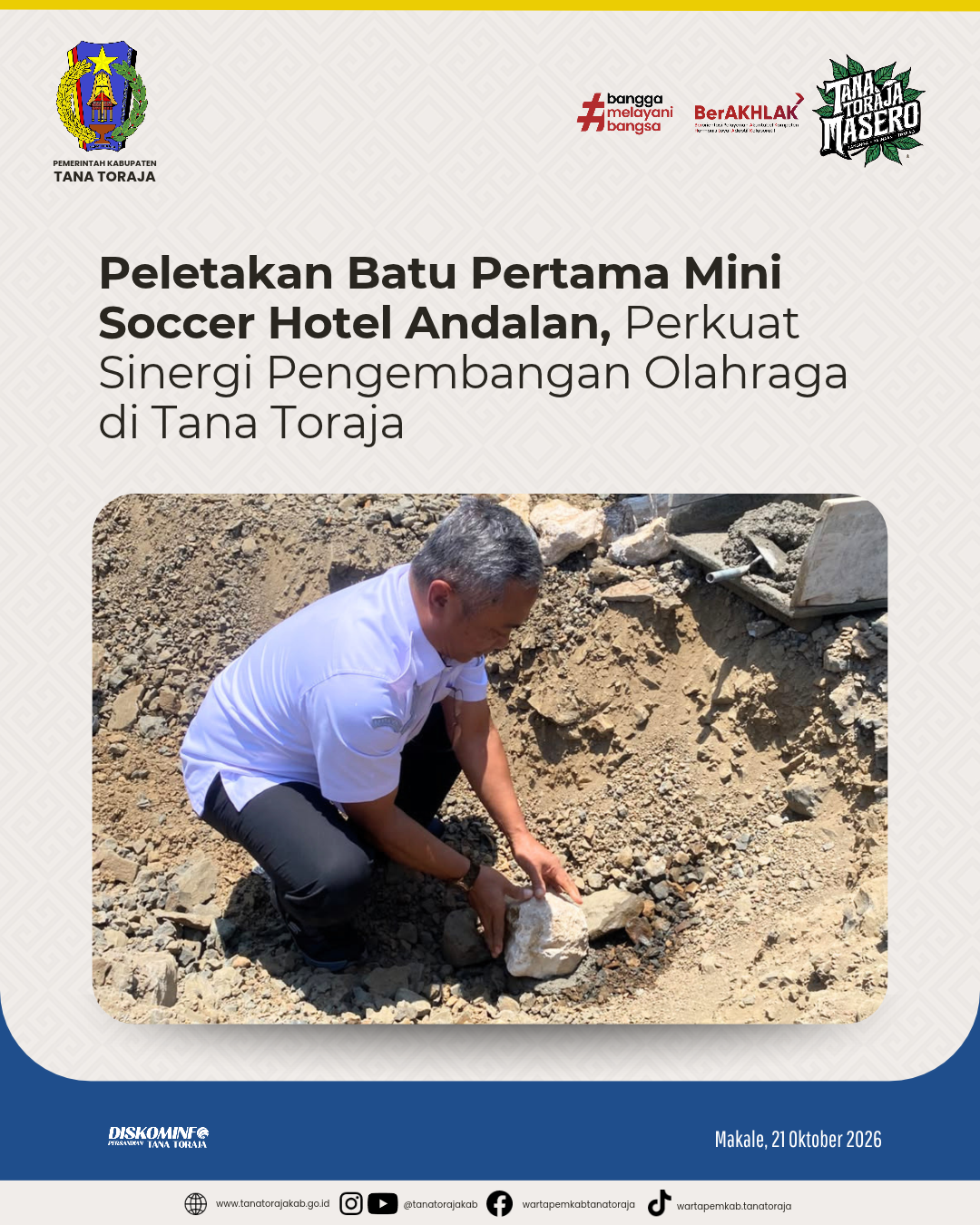 Peletakan Batu Pertama Mini Soccer Hotel Andalan, Perkuat Sinergi Pengembangan Olahraga di Tana Toraja